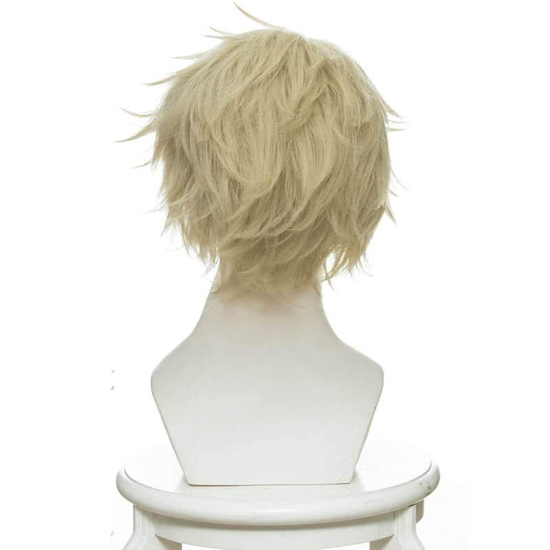 Benedict Blue Yellow Short Straight Wig - Violet Evergarden Cosplay Wig 35cm