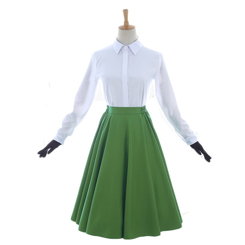 Evergarden Violet Daily Uniform Cosplay Set - Violet Evergarden Shirt Skirt Gloves Sizes S-XL