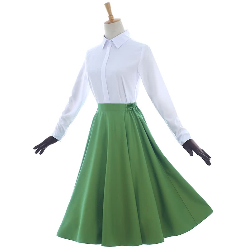 Evergarden Violet Daily Uniform Cosplay Set - Violet Evergarden Shirt Skirt Gloves Sizes S-XL