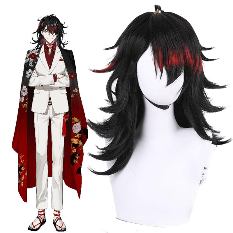 Vox Akuma Black Straight Synthetic Wig - Virtual YouTuber LUXIEM Cosplay Wig 50cm