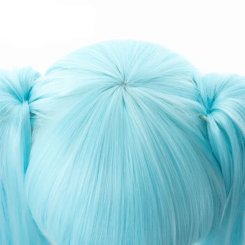 Hatsune Miku White Blue Mixed Straight Wig - Vocaloid Cosplay Wig 120cm
