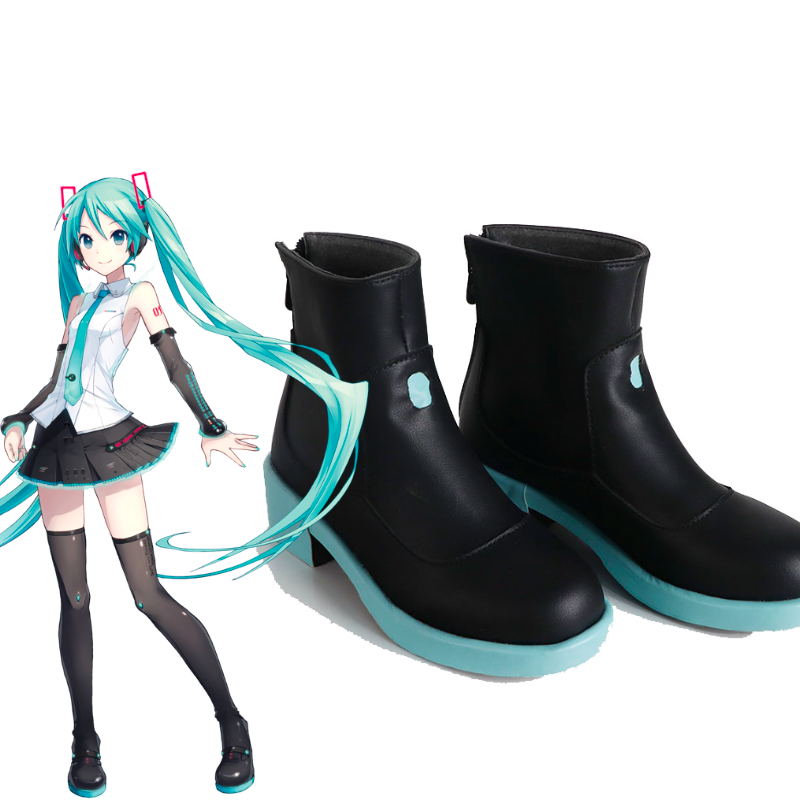 Hatsune Miku Leather Cosplay Shoes - Vocaloid Character Footwear