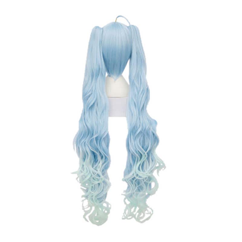 Hatsune Miku Light Blue Super Long Curly Wig - VOCALOID Cosplay Wig 100cm Adjustable Cap High Temp Fiber Party Convention Use