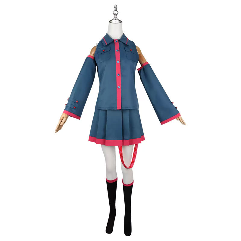 Kasane Teto Twin Drill Virtual Idol Cosplay Fullset - Vocaloid Polyester Costume Sizes XS-2XL