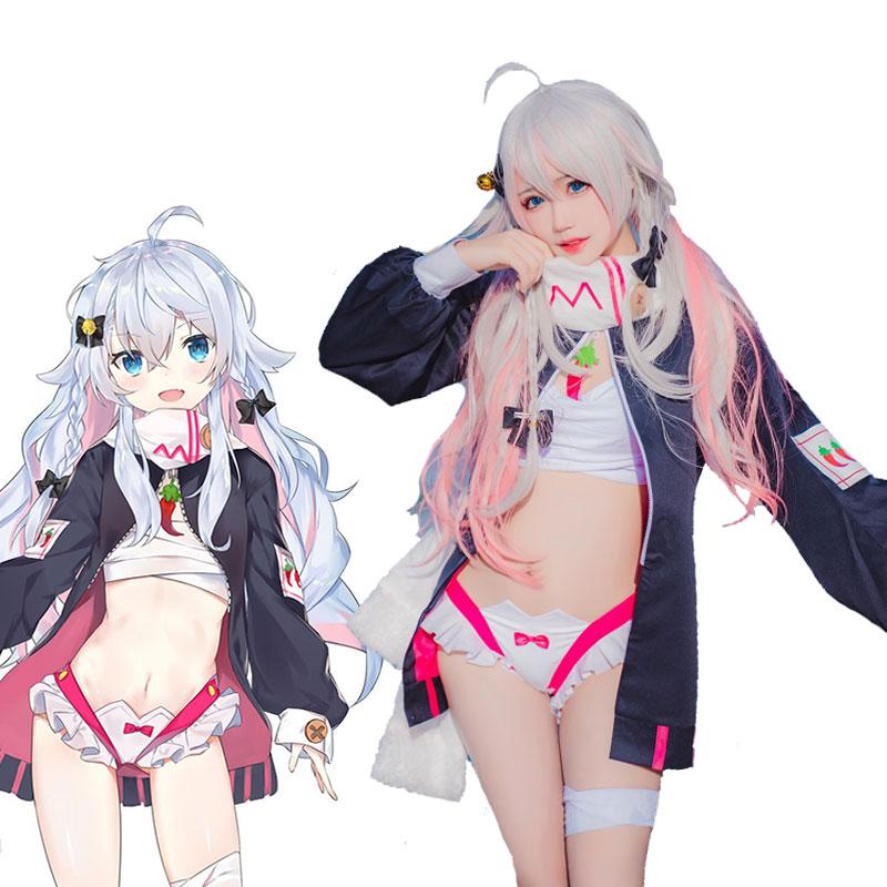 Kagura Nana Polyester Cosplay Set - Scarf Vest Coat Leg Ornament Anklet Headdress Sizes S-XL