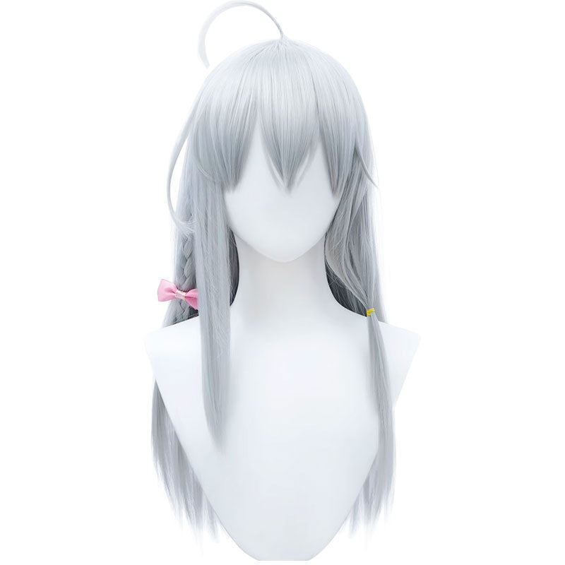Elaina White Straight Curly Wig - Wandering Witch: The Journey of Elaina Cosplay Wig 60cm