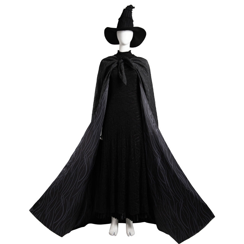 Elphaba Witch Cosplay Costume - Wicked Halloween Outfit Soft Knit Fabric Sizes XS-3XL