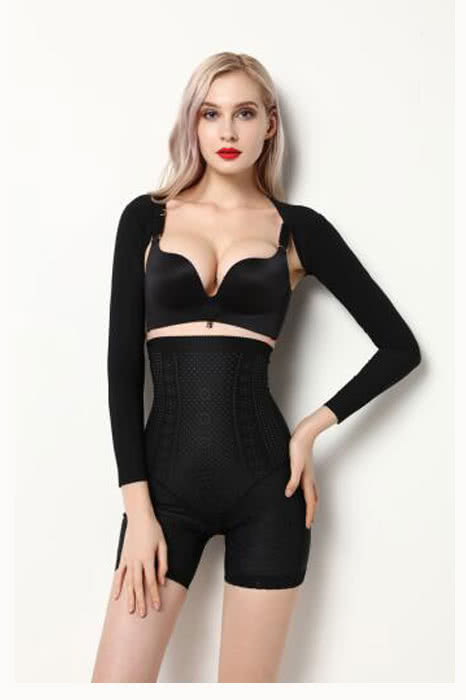 Women's Black Vinylon One-Piece Slimming Pants - Tight Shapewear