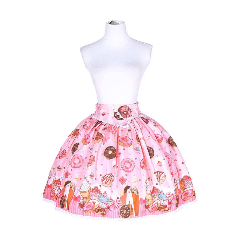 Women's Lolita Chiffon Print Bubble Skirt - Fluffy Tutu Skirt Set