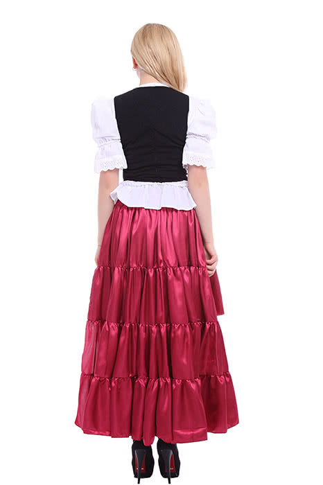 Women's Wine Retro Long Skirt - Belly Dance Cosplay Costume (Skirt Only)