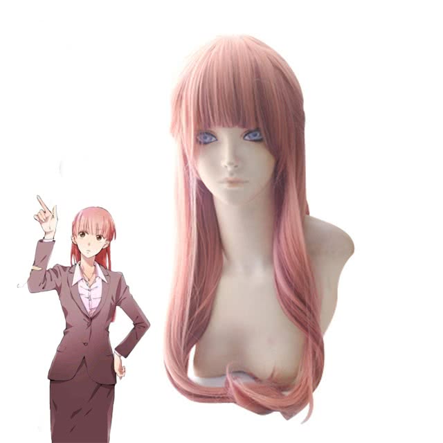 Narumi Momose 70cm Pink Orange Long Straight Wig - WotaKoi Cosplay Wig