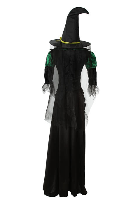Rolecos Witch Halloween Dress - Skintight Long Green Black