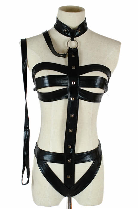 OROCOSPLAY Black Leather Genie Halloween Costume - Sexy Cosplay Uniform