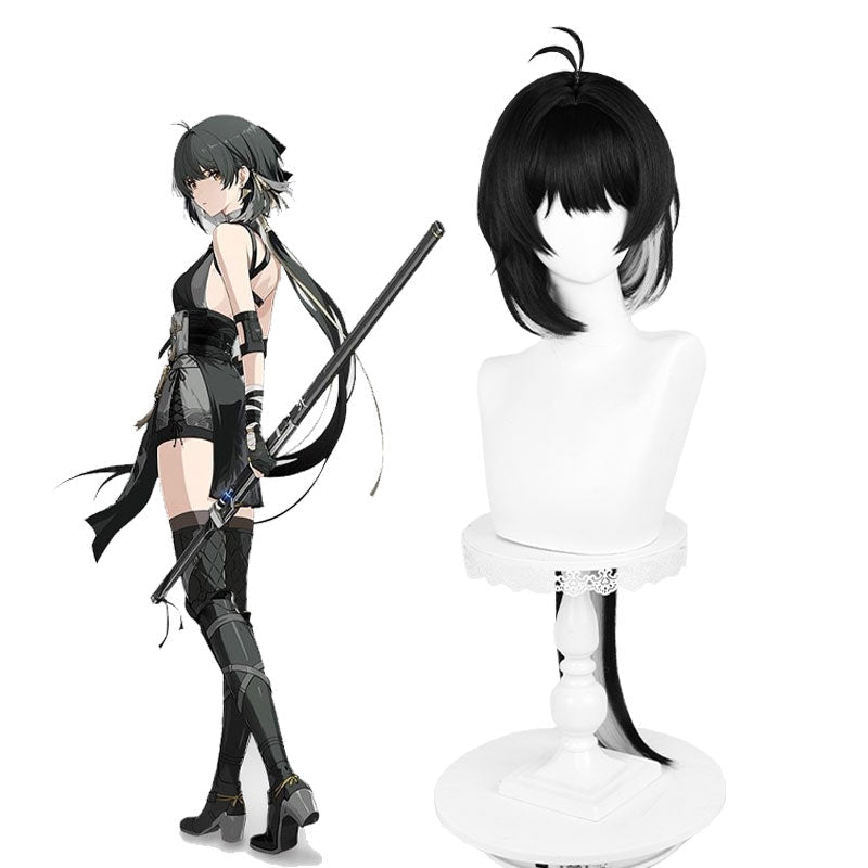 Rover Build Female Black Grey Wig - Wuthering Waves Cosplay Wig