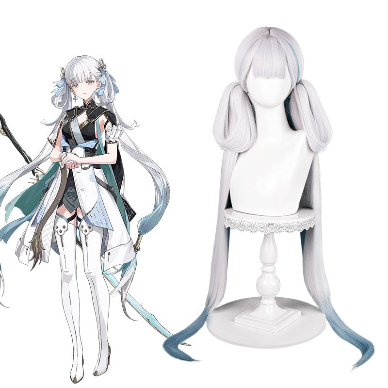 Jinhsi Grey Blue Long Straight Wig - Wuthering Waves Cosplay Wig