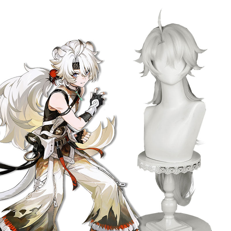 Lingyang Long White Straight Wig - Wuthering Waves Cosplay Wig