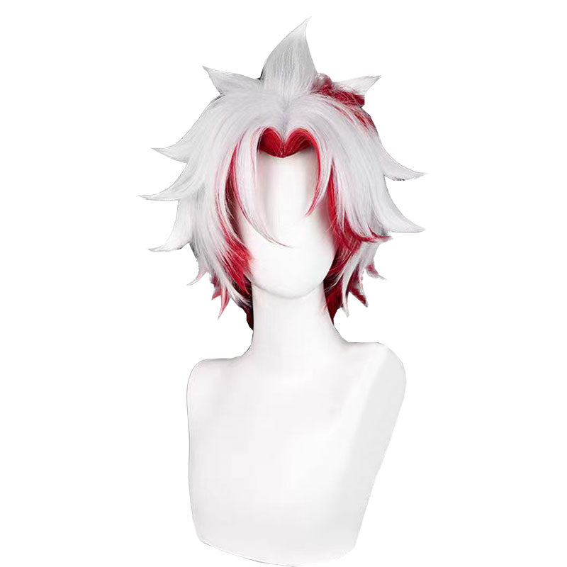 Scar Red Mixed White Straight Wig - Wuthering Waves Cosplay Wig
