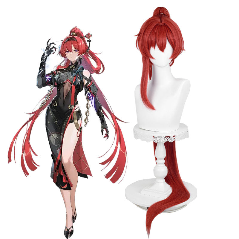 Yinlin Long Red Straight Wig - Wuthering Waves Cosplay Wig