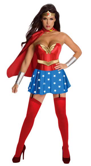Supergirl Halloween Costume - Female Warrior T-Shirt Cape Headwear Set