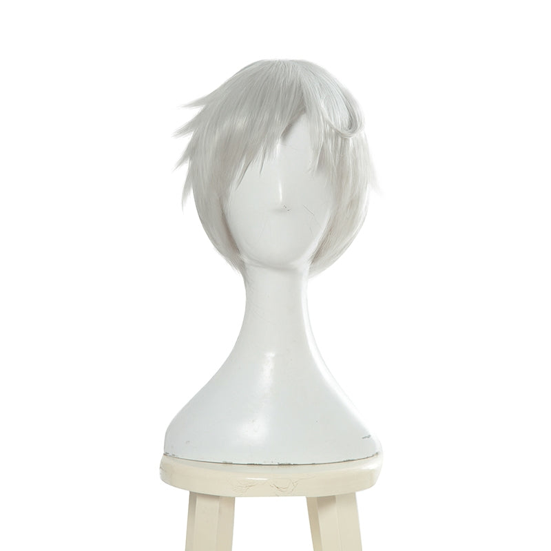 The Promised Neverland Norman Short Gray Straight Cosplay Wig - 34cm Synthetic Hair