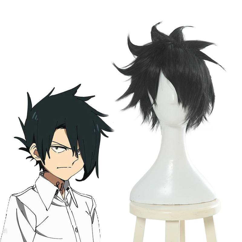 The Promised Neverland Ray Black Short Straight Cosplay Wig - 56cm Synthetic Hair