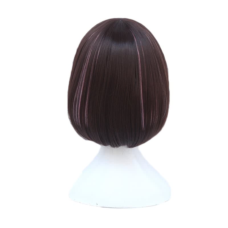 Kizuna AI Short Straight Brown Mixed Pink Wig - Virtual Youtuber Cosplay Wig