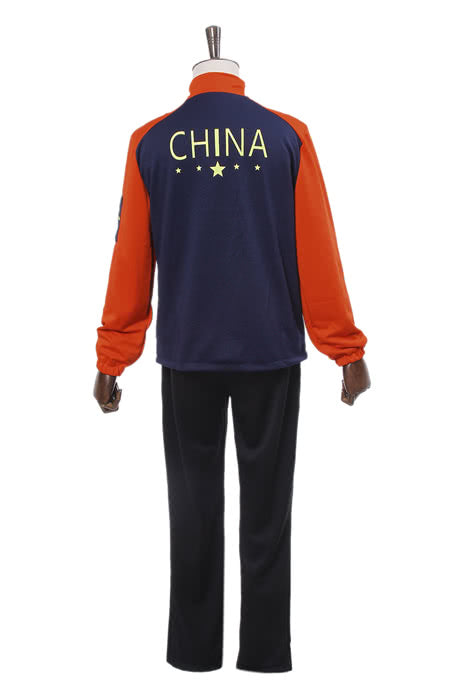 Guang Hong Ji Red Blue Sportswear Suit - Yuri on Ice Cosplay Top and Pants