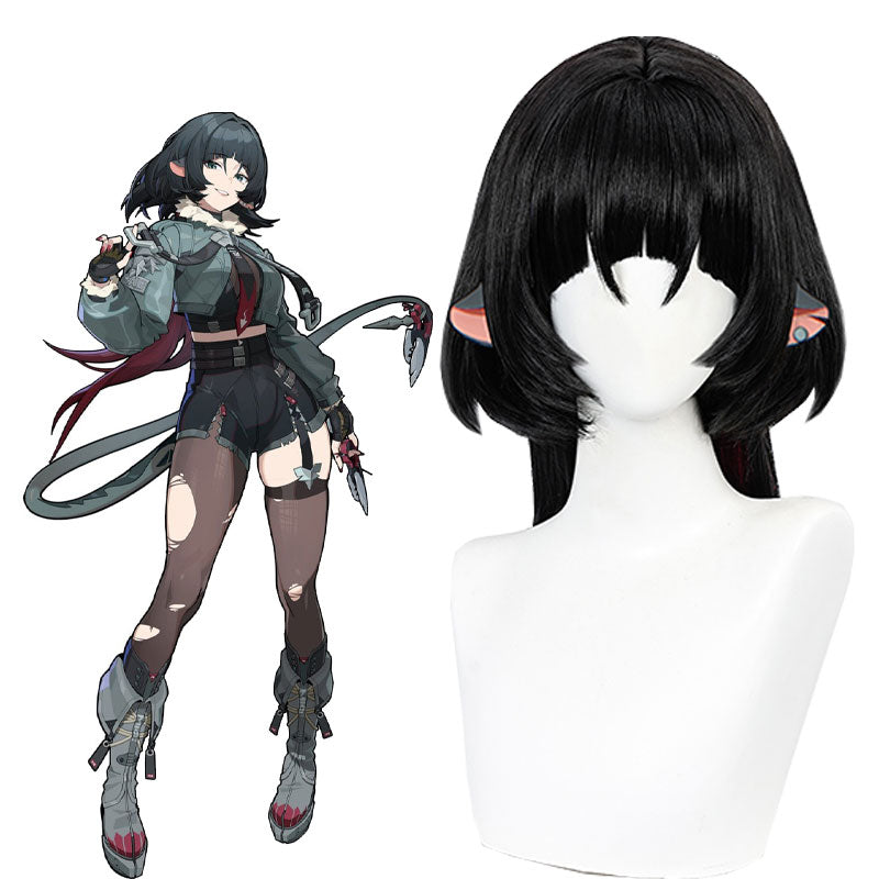 Zenless Zone Zero Jane Doe Cosplay Wig - Black Red Mixed Wig