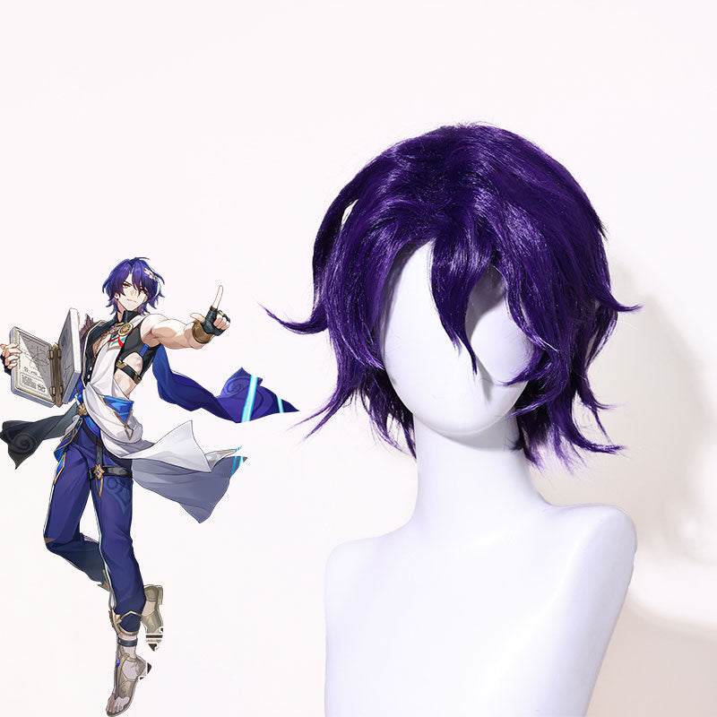 Cosplay Store Dr. Ratio Dark Purple Short Wig - Honkai: Star Rail