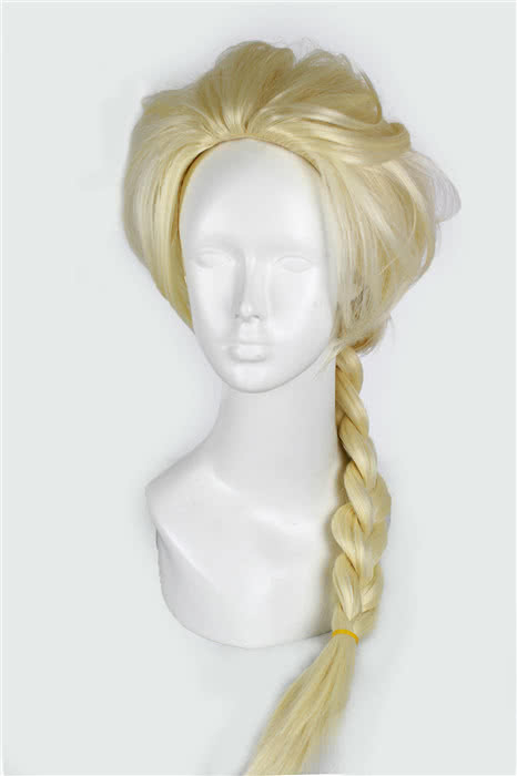Princess Elsa Long Braid Cosplay Wig 75cm - Blonde White Frozen Queen