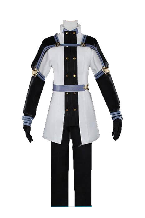 Sword Art Online Kirigaya Kazuto Black White Uniform Cosplay Costume - Pants Top Coat Gloves Belts