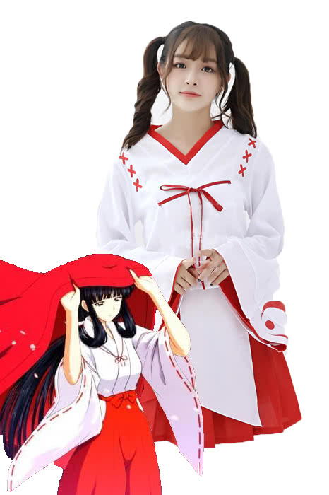 Cosplay Store Kikyo Red Kimono Costume - Inuyasha