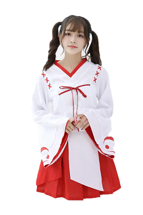 Cosplay Store Kikyo Red Kimono Costume - Inuyasha