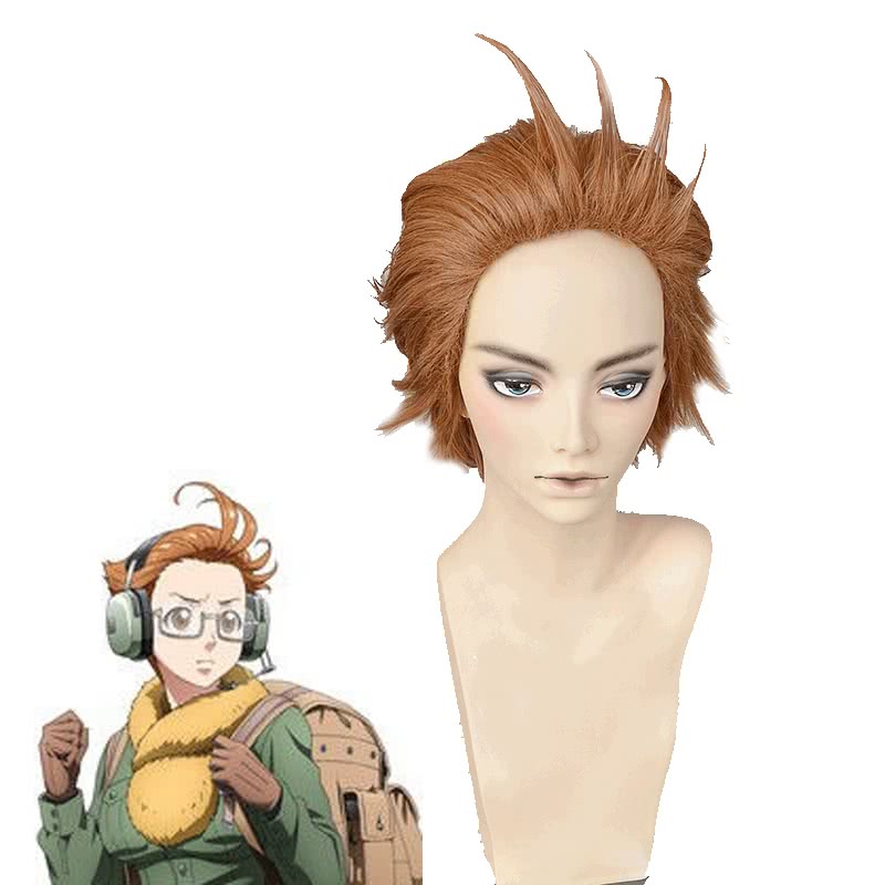 12 Taisen Juuni Taisen Sharyuu Brown Short Straight Cosplay Wig - 30cm Synthetic High Temp Fiber