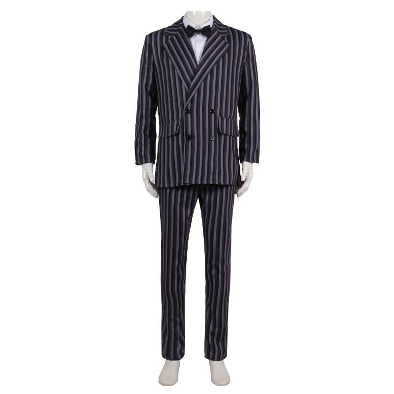 Addams Family Gomez Cosplay Costume - Suit with Coat, Pants, Shirt & Bow Tie