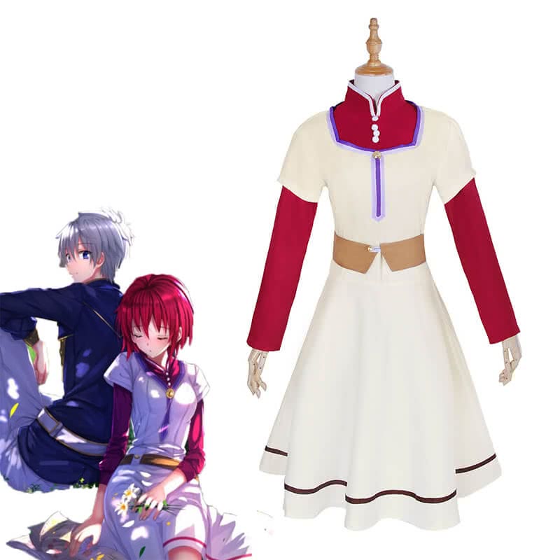 Akagami no Shirayukihime Shirayuki Cosplay Costume - White Dress with Purple Sleeves