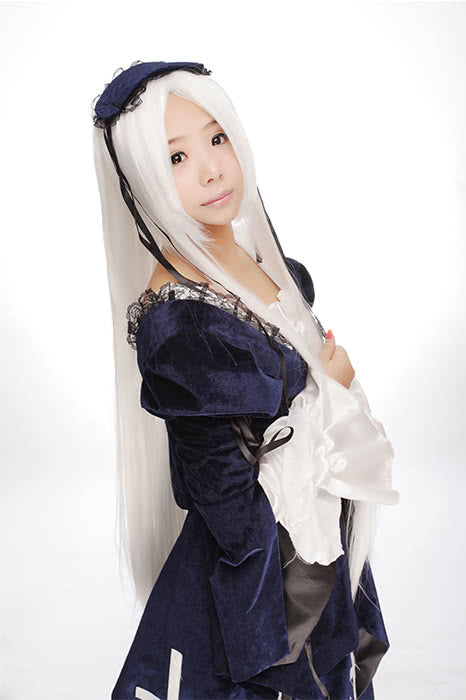 100cm Long White Straight Cosplay Wig - Heat Resistant Fiber for Inuyasha & Suigintou Cosplay
