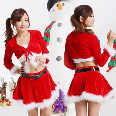 Women's Red Christmas Cloak Skirt Costume Set - Holiday Stage Performance Outfit