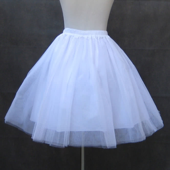 OROCOSPLAY Lolita Underskirt Crinoline - White and Black 16inch Petticoat for Prom Dress